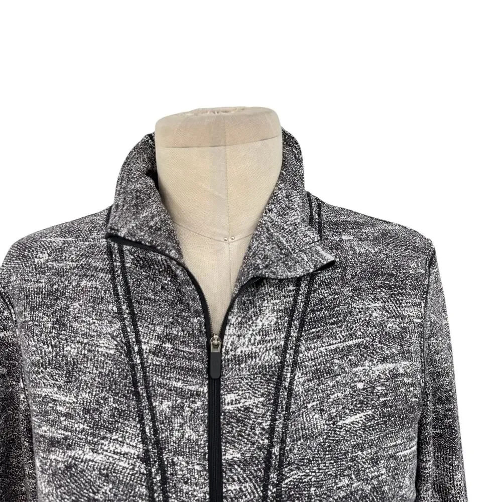 Lululemon Cypress Kiss 1/2 Zip Top Sweatshirt Rush Jacquard Black White‎ Size 10